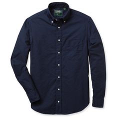 Gitman Vintage Navy Overdye Oxford Shirt Washed Blue Cotton Shirt With Button Closure, Unstructured Indigo Button-up Shirt, Navy Cotton Collared Shirt, Navy Cotton Shirt With Button Cuffs, Navy Cotton Tops With Welt Pockets, Navy Cotton Shirt For Everyday, Washed Blue Cotton Shirt With Button Cuffs, Indigo Button-up Cotton Shirt, Cotton Shirt With Button Cuffs In Washed Blue