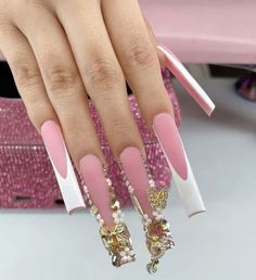 White Tip Nails, Acrylic Nails At Home, Long Square Nails, Pretty Toe Nails, Basic Nails, Her Nails, Simple Acrylic Nails