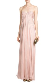 Draped Floor Length Silk Dress | Alexander McQueen Sag Awards, Floor Length Dresses, Bustier Top, Pink Silk, The Block, Silk Dress, The Fashion, Floor Length, One Shoulder Formal Dress