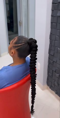 Sleek Braided Ponytail, Knotless Braid, Cute Ponytail Hairstyles, Slick Ponytail, Black Ponytail, Mixed Curly Hair, Sleek Ponytail Hairstyles, Frontal Wig Hairstyles, Cute Ponytails