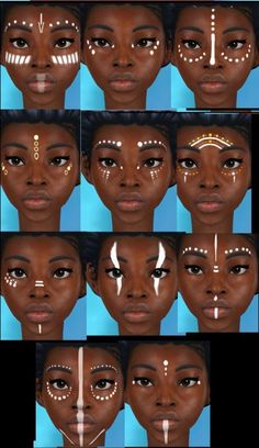 29 idées de maquillage indienne African Face Paint, African Makeup, Facial Markings, Teknik Makeup, Greasy Hair, Styles Hairstyles, Face Art Makeup