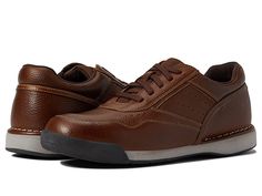 Rockport ProWalker M7100 - Men's Shoes : Bridle Brown : The Rockport Prowalker M7100 lace-up sneaker proves that there is a difference with walking shoes and walking comfort. Genuine full grain leather uppers are easy to clean and maintain for extended wear. Walk for miles without tiring your feet and get that blister-free comfort in the Rockport M7100 Prowalker Walking Shoes. Leather upper with padded tongue and collar. Padded tongue and collar prevents blisters and lace bruising for continuous Moc Toe Sneakers With Cushioned Footbed For Outdoor Activities, Slip-resistant Sneakers For Sports, Leather Slip-resistant Sneakers For Outdoor, Brown Moc Toe Sneakers With Ortholite Insole, Walking Shoes With Ortholite Insole, Brown Moc Toe Sneakers For Walking, Classic Walking Shoes With Ortholite Insole For Sports, Casual Sneakers With Ortholite Insole And Moc Toe, Walking Shoes With Rubber Sole For Errands