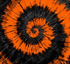 an orange and black tie - dyed background with some sort of spiral design in the middle