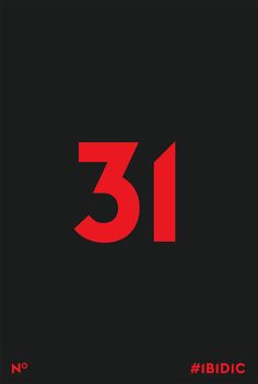 the number 31 on black background with red lettering that says,'31'and it is