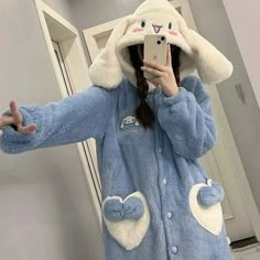 Kawaii Sanrio night-robe Hello Kitty autumn wintertime Plush Loungewear Women's Pajamas Robe Hooded Cute Pajamas Plush Nightgown Size: XL.  Gender: female.  Age Group: adult. Kawaii Pajamas, Winter Pajamas, Cute Pajamas, Fleece Pajamas, Loungewear Women, Winter Hoodies, Pajama Robe, Relaxed Style, Pajamas Women