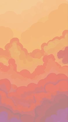 an orange and pink sky with clouds in the background