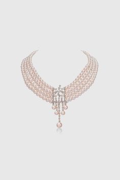 This sumptuous piece of jewelry features a retro-elegant yet slightly modern style that complements the lavish garments, reminiscent of the roaring 1920s. Features: Multi layer imitation pearls Rhinestone studded shimmering pattern Pearl strand lengths: 6.5", 6.9", 7.3", 7.9" 6-8mm pearls 1920 Accessories, Roaring 20s Jewelry, 20s Jewelry, Rose Gold Pearl Necklace, 1920s Accessories, Flapper Accessories, Roaring 1920s, 1920s Headpiece, 1920s Jewelry