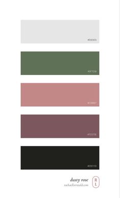 the color palette is shown in shades of green, pink and brown with text that reads luxury