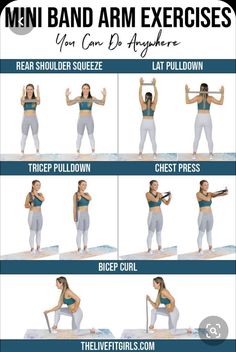 an image of a woman doing exercises for her body and arms with the text, how to