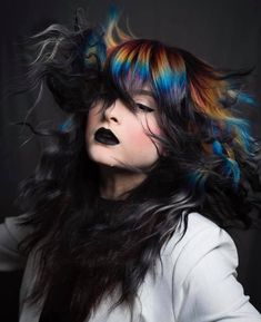 Hair Dye Trends, Rainbow Hair Color, Bad Reputation, Gothic Makeup, Hooded Eyes, Hair Reference