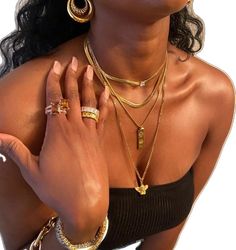 Black Femininity, Dope Jewelry, Stacked Jewelry, Jewelry Lookbook, Brown Girl, Mode Inspo