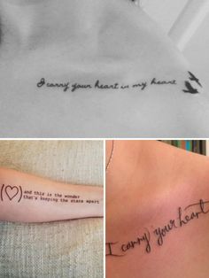 three different tattoos that say i can't wait for you to know what they are