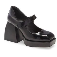 Nwot Jeffrey Campbell Reine Mary Jane Platform Heeled Shoes, Black, Leather, Women’s Size 9.5. No Box. Shiny Shoes Outfit, Mary Jane Platform Shoes, Platform Shoes Heels, Platform Mary Janes, Mary Jane Pumps, Mary Jane Heels, Jeffrey Campbell Shoes, Ankle Strap Heels, Black Booties