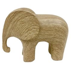 an elephant made out of wood on a white background