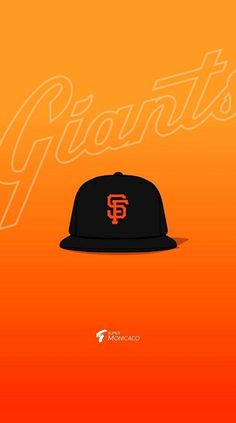 a san francisco giants hat on an orange background