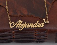 Alejandra Name Necklace with Heart, Customized Gold Name Necklace, Cursive Any Name, Love Heart Name Jewelry for Her Birthday This Necklace is Made of Stainless Steel Material, Please Provide 1.Your Custom Name 2.Chain Length:14''16''18''20''22'' 3.Color(Gold,Silver,Rose Gold) CHECK YOUR EMAIL AFTER 24 HOURS In Case of We Need Any Informations From You Double Heart Name Necklace For Valentine's Day Birthday, Double Heart Name Necklace For Birthday And Valentine's Day, Birthday Double Heart Name Necklace For Valentine's Day, Valentine's Day Heart Nameplate Necklace For Anniversary, Valentine's Day Nameplate Heart Necklace For Birthday, Valentine's Day Birthday Nameplate Heart Necklace, Heart-shaped Hallmark Name Necklace For Birthday, Gold Heart Necklace With Name For Valentine's Day, Custom Name Heart Necklace For Birthday And Valentine's Day