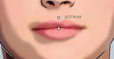 a woman's nose with the words jestrum on it and an arrow pointing to her left side