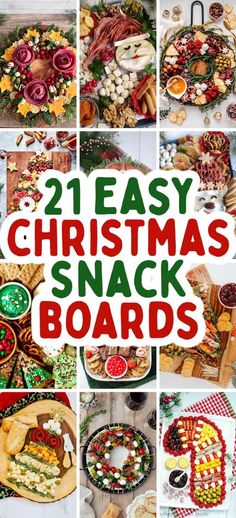 twelve easy christmas snack boards with text overlay