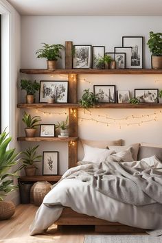 #girlsroom #bedroomideas #dormdecor #bohobedroom #bohochic #homedecortips Bedroom Wall Designs, Budget Bedroom, Classy Decor, Shelves In Bedroom, Bedroom Refresh, Small Room Bedroom, Master Bedrooms Decor, Rustic Bedroom, Guest Bedrooms