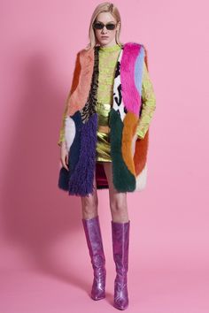 JAYLEY Multi Coloured Handmade Bamboo Faux Fur Gilet Size: S/M Faux Fur Gilet, Fur Gilet, Faux Fur Bag, Fur Gloves, Leather Coat Jacket, Fur Headband, Faux Fur Hat, Cashmere Gloves, Cashmere Dress