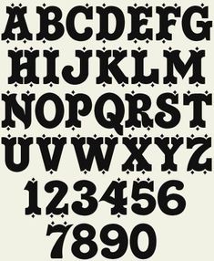 the alphabet is made up of black and white letters, with dots on each letter