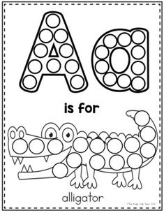 the letter a is for alligator coloring page with an animal and letters to print out