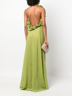 Rayane Bacha Olivia Metallic Maxi Dress - Farfetch All Green Outfit, Bronx And Banco Dresses, Chartreuse Dress, Bronx And Banco, Classy Summer Outfits, Guest Attire, Color Crush, Dresses 2024, Guest Dress