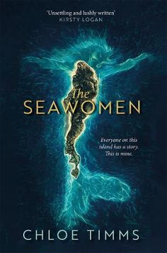 the seawomen book cover with an image of a mermaid in blue and gold