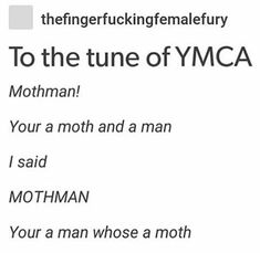 an advertisement with the words to the tune of ymca