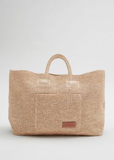 Large Woven Straw Tote - Straw - & Other Stories WW Strappy Leather Sandals, Straw Tote Bag, Straw Tote, Basket Bag, Strap Tops, Fashion Story, Online Shopping Clothes, Hobo Bag, Embossed Leather