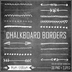 chalkboard borders and arrows on a blackboard background