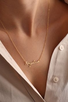 Excited to share the latest addition to my #etsy shop: Personalized Name Necklace, Dainty Name Necklace, Custom Name Jewelry, Personalized Gift, Personalized Jewelry, Gift For Mom, Gift For Wifes Name Chain Silver Design, Gold Custom Name Necklace, Necklace Name Design, Music Bracelet, Locket Design, Black Keychain, Font Number, Sterling Silver Name Necklace, Name Necklace Gold