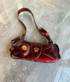 Funky Purses, Inside My Bag, Designer Handbag, Cute Bags, Gold Leather, Merlot