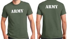 U.S. Army Shirts Khaki Short Sleeve T-shirt With Letter Print, Khaki T-shirt With Letter Print, Short Sleeve, Camouflage Cotton T-shirt With Letter Print, Fitted Crew Neck T-shirt In Khaki, Camouflage Short Sleeve Top With Letter Print, Camouflage Cotton Short Sleeve T-shirt, Green Military Style Tops With Graphic Print, Camouflage Fitted Short Sleeve Tops, Green Military Style Short Sleeve Top