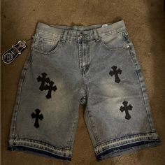 Brand New With Tags Same Day Shipping Blue Jean Shorts For Streetwear, Chrome Hearts, Short Pants, Fashion Inspo, Color Blue, Womens Shorts, Lifestyle, Tags, Brand New