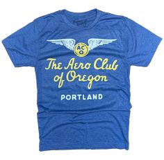 a blue t - shirt with the words, the area club of oregon on it