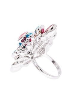 Rhodium-plated base metal Faceted bezel-set multicolor Swarovski crystals Ring cannot be re-sized See Size Guide 100% Authentic Swarovski A must-have mix of vintage and modern. As bright as a bouquet of colorful flowers, Swarovski’s opulent Cardinal ring energizes any summer outfit. They feature an on-trend drop silhouette and sparkle in a rainbow of crystal colors on rhodium-plated metal. Multicolor Crystal Rings For Party, Elegant Multicolor Crystal Ring For Party, Elegant Multicolor Crystal Rings, Multicolor Multi-stone Rings For Parties, Multicolor Multi-stone Party Rings, Crystals Ring, Crystal Colors, Swarovski Crystal Rings, Crystal Rings