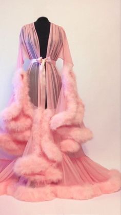 Fancy Robes, 00s Mode, Sheer Robe, Pink Fur, Pink Lady, 2000s Fashion, Girly Outfits, Lookbook Outfits, Dream Clothes