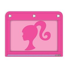 a pink frame with a silhouette of a woman's head