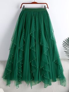 SPECIFICATIONS Material: Polyester Gender: WOMEN Fabric Type: Mesh Dresses Length: Mid-Calf Decoration: Beading Brand Name: Croysier Age: Ages 18-35 Years Old Size Garment Flat Measurements (cm) One Size: Waist 60-90 Length 87 1 cm = 0.39 in , 1 in = 2.54 cm 1. Measurements may exist 1-3 cm errors due to manual measuring.2. To further confirm whether the One Size of this garment fits you, please refer to the garment flat measurements, comparing them to your body measurements to confirm. 3. If yo Green Sequined Skirt For Summer, Green Sequin Skirt For Summer, Green Embellished Party Skirt, Tule Rok, Gonna In Tulle, Tulle Long Skirt, Tulle Skirts, Maxi Rok, Pleated Skirts