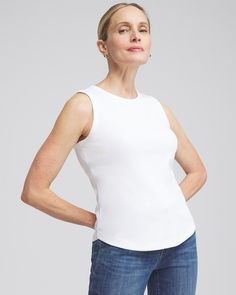 Fitted Sleeveless Top With Ribbing, Sporty Stretch Tops For Work, Modern Stretch Tank Top For Work, Chic Fitted Ribbed Tank Top, Stretch Ribbed Tops For Summer, Classic Ribbed Stretch Tank Top, Fitted Athleisure Tops For Workwear, Modern Sleeveless Elastane Top, Chic High Stretch Tank Top For Layering