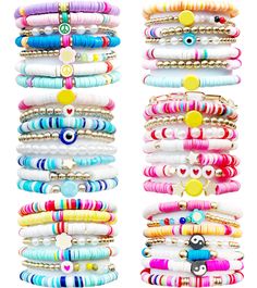 PRICES MAY VARY. 【PREPPY STACKABLE BRACELETS】The package contains 44 Pcs Y2K preppy bracelets. Colorful bracelets are suitable for various occasions. You can choose to wear them alone or stack them, or share them with your family and friends. Each one is unique and attractive. 【BRACELET SIZE】the inner length of SROBENZ stacking bracelets is about 6.2/7 inches, elastic design, suitable for most people’s wrist size so that is convenient for your to wear and take off. Pair it with your summer dress Charm Aesthetic, Layering Bracelets, Preppy Bracelets, Beach Bohemian, Birthday Wishes For Myself, Stacking Bracelets, Back To School Essentials, Y2k Preppy, Bracelets Set