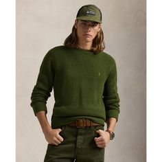 This sweater combines a waffle-knit technique with wool-and-alpaca hair yarn for warmth and softness. Hair Yarn, Bear Shop, Alpaca Sweater, Polo Bear, Polo Sport, Ralph Lauren Purple Label, Ralph Lauren Home, Waffle Knit, Casual Sweatshirt