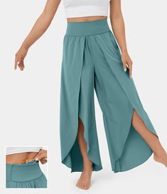 Buy Women‘s Breezeful™ High Waisted Back Waistband Pocket Palazzo Flowy Split Wide Leg Quick Dry Casual Pants at the Lowest Price in Halara. Check Reviews and Buy Breezeful™ High Waisted Back Waistband Pocket Palazzo Flowy Split Wide Leg Quick Dry Casual Pants for Women today. Casual Wide Leg Pants, Quick Dry, Casual Pants, Wide Leg, Pants For Women, Summer Outfits, High Waisted, Pants