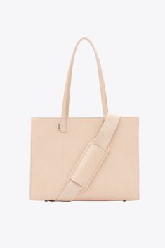 BÉIS 'The Work Tote' in Beige - Small Work Bag For Women & Laptop Tote Bag On-the-go Tote Satchel With Magnetic Closure, Modern Satchel With Magnetic Closure For On-the-go, Chic Tote Laptop Bag For On-the-go, Rectangular Shoulder Bag With Leather Handles For Work, Leather Top Handle Laptop Bag For Work, On-the-go Satchel With Double Handle And Magnetic Closure, Chic Rectangular Laptop Bag For On-the-go, Business Tote Bag With Magnetic Closure, Everyday Satchel With Magnetic Closure And Double Handle