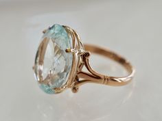 Aquamarine Ring Vintage, Precious Rings, Vintage Cocktail Ring, Dream Engagement, Dream Engagement Rings, Aquamarine Rings, Cocktail Rings, Aquamarine, Fashion Rings