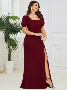 This Dress is fashionable for every occasion. the dress is made-to-order by professional tailors. You can choose from 50 colors, Regular sizes 2 to 16 and plus sizes 14w to 26W. Custom size is also available. Formal Solid Maxi Dress With Square Neck, Formal Solid Color Maxi Dress With Square Neck, Formal Maxi Dress With Square Neck In Solid Color, Formal Maxi Dress With Square Neck, Fitted Square Neck Maxi Dress For Banquet, Fitted Short Sleeve Maxi Dress For Banquet, Fitted Square Neck Maxi Dress For Prom, Formal Maternity Dress, Fishtail Dress