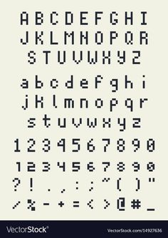 an old style pixel font and numbers