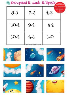 the space and stars worksheet for kids to learn how to read numbers with pictures