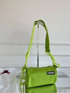 BagForLove - Stylish Crossbody Bag with Green Letter Label Decoration Casual Green Crossbody Canvas Bag, Sporty Green Shoulder Bag For School, Green Canvas Shoulder Bag With Zipper, Green Nylon Shoulder Bag For School, Functional Green Bags For Summer, Green Sporty Shoulder Bag For Daily Use, Green Backpack For Spring, Functional Green Summer Bags, Trendy Nylon Canvas Bag With Adjustable Strap